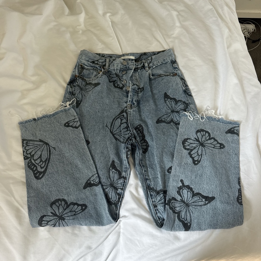 Pacsun high rise straight butterfly jeans